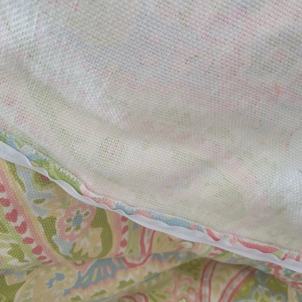 Queen duvet Custom Paisley Heavy fabric Pink green blue FIRM PRICE